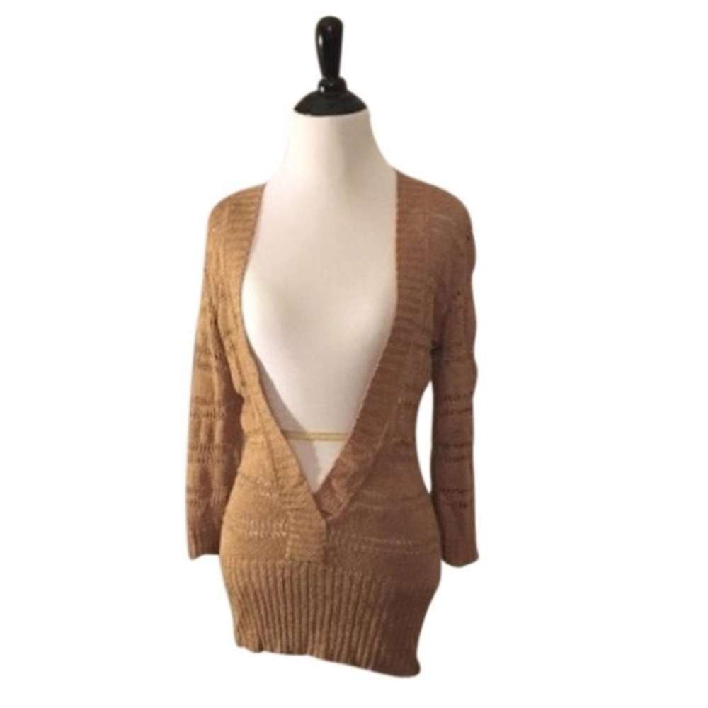 {whbm} gold sweater tunic